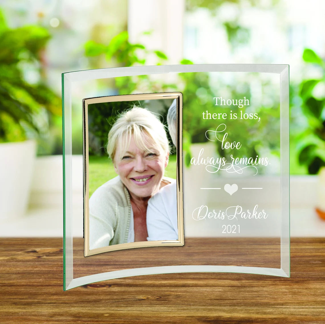 Personalized In Loving Memory 5" x 7" Curved Glass Photo Frame | Love Always Remains