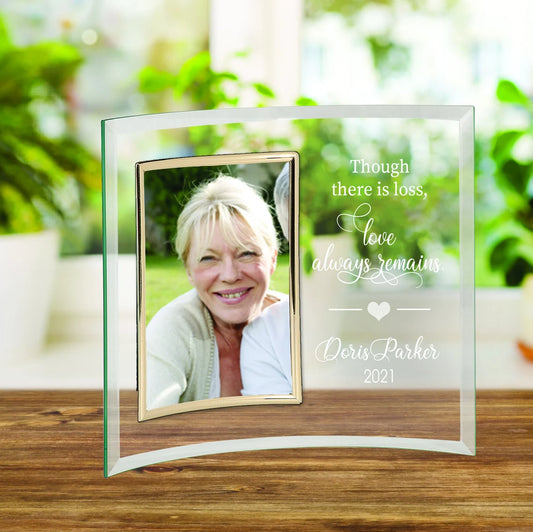 Personalized In Loving Memory 5" x 7" Curved Glass Photo Frame | Love Always Remains