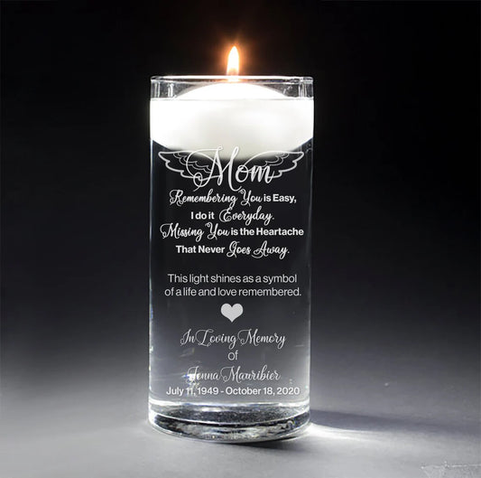 Mom | In Loving Memory Floating Candle Memorial Vase