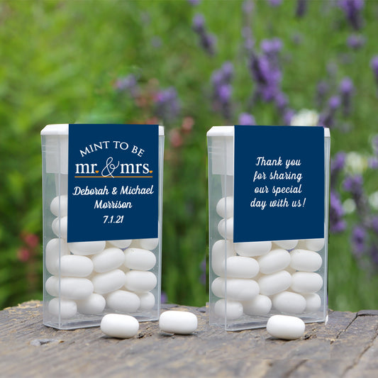 Color Coordinated Mr. & Mrs. | Mint to Be | Wedding Tic-Tac Label