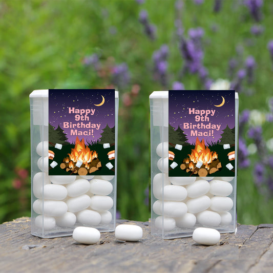 Personalized Campfire S'mores | Fall Theme | Birthday Tic-Tac Label