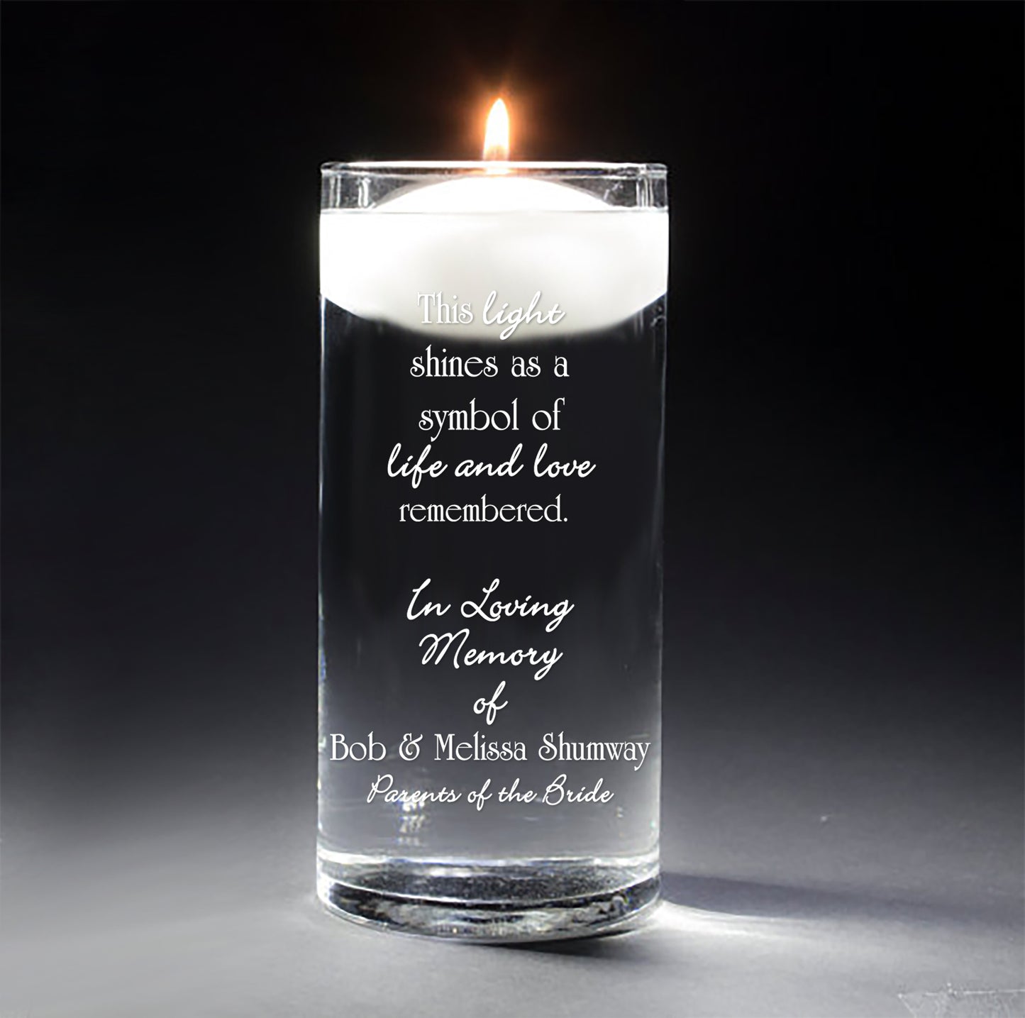 This Light Shines | In Loving Memory Floating Candle Memorial Vase