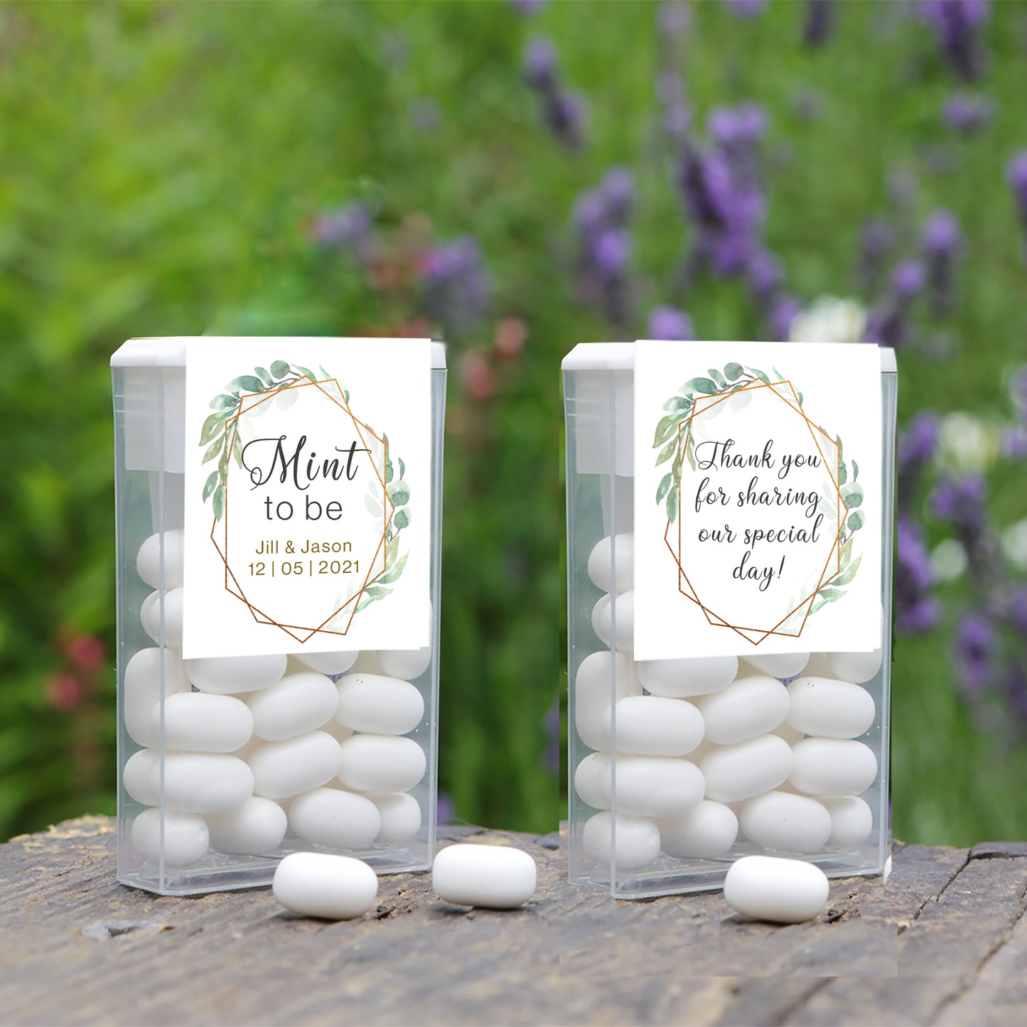 Personalized Vintage Greenery | Mint to Be | Wedding Tic-Tac Label
