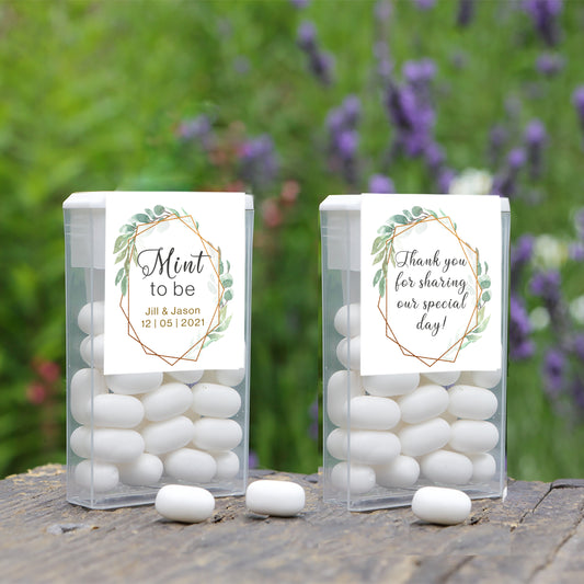 Personalized Vintage Greenery | Mint to Be | Wedding Tic-Tac Label