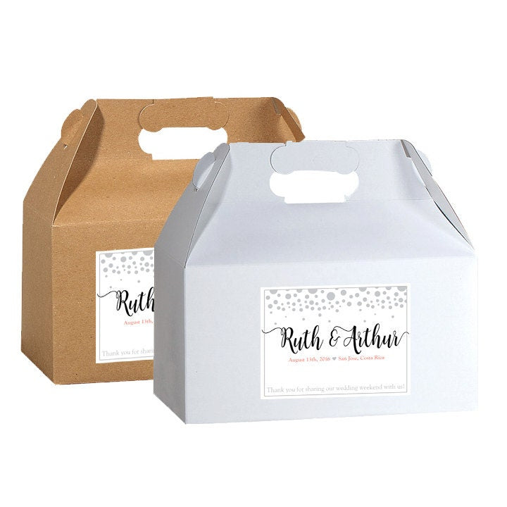 Silver Bubbles | Wedding Welcome Box Labels