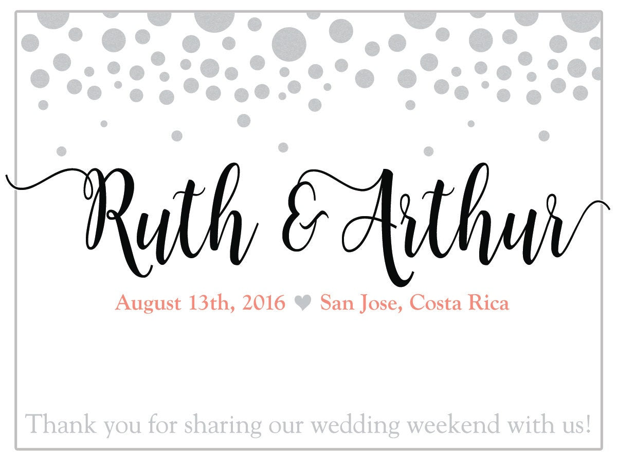 Silver Bubbles | Wedding Welcome Box Labels