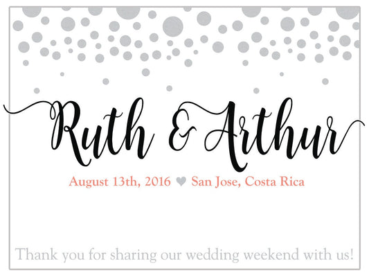 Silver Bubbles | Wedding Welcome Box Labels