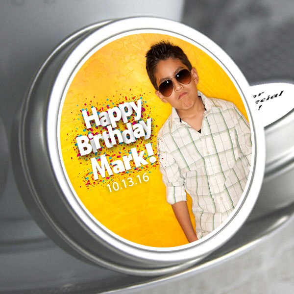 Your Image Confetti Happy Birthday Favor Mint Tins