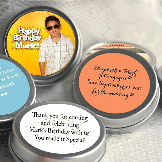 Your Image Confetti Happy Birthday Favor Mint Tins