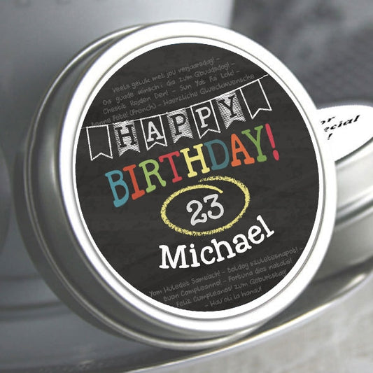 Personalized Chalkboard Birthday Favor Mint Tins
