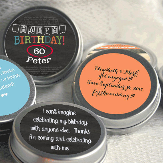 Personalized Chalkboard Birthday Favor Mint Tins