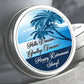 Blue Banner and Palm Trees Retirement Favor Mint Tins