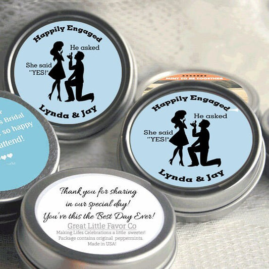 He Asked She Said Yes! Engagement Party Favor Mint Tins