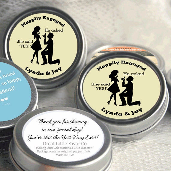 He Asked She Said Yes! Engagement Party Favor Mint Tins