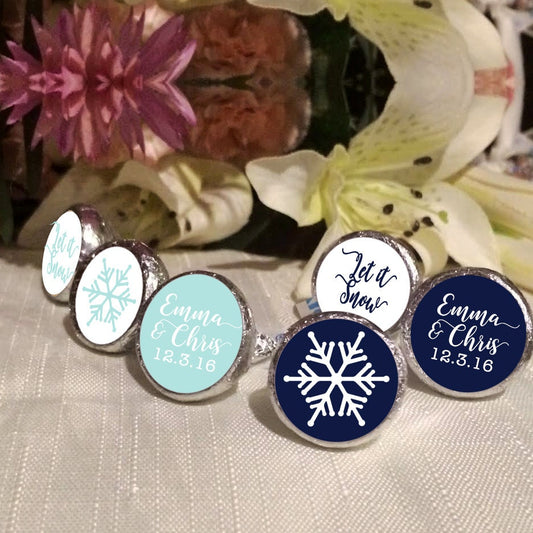 3/4" Personalized Winter Kiss Stickers | Snowflake | Let it Snow