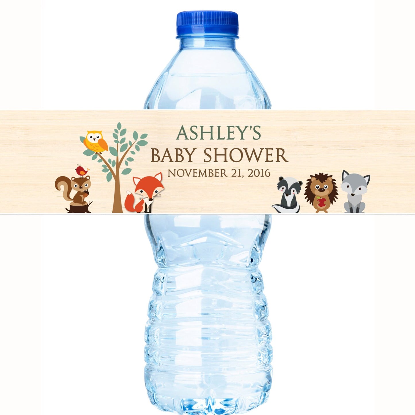 Woodlands Theme Baby Shower | Water Bottle Labels