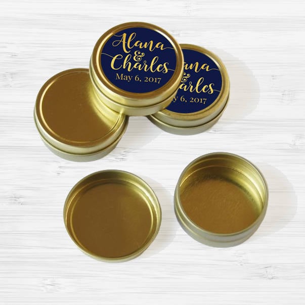 Personalized Names and Date Wedding Favor Mint Tins