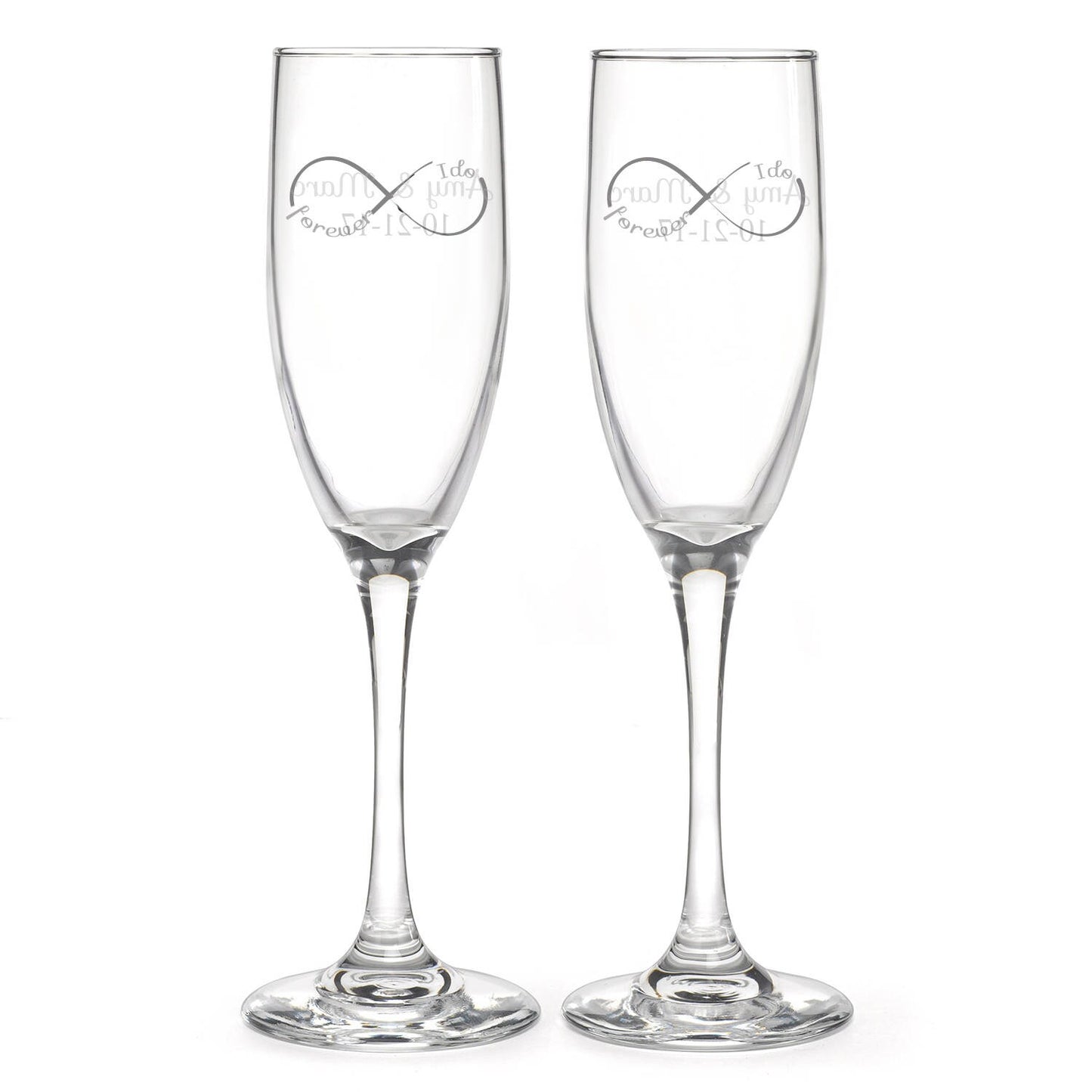 I Do | Infinity Ring | Champagne Toasting Flute Set