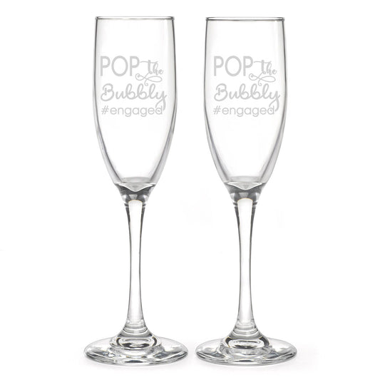 Pop the Bubbly! | #engaged | Champagne Toasting Flute Set