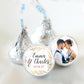 3/4" Personalized Wedding Kiss Stickers | Gold Leaves | Photo
