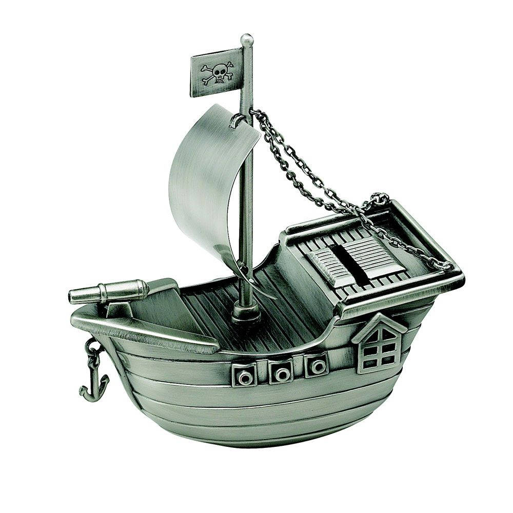Engraved Pirate Ship Bank | Coin Bank