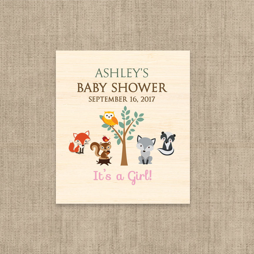 Woodlands Theme Baby Shower | Glossy Lip Balm Labels
