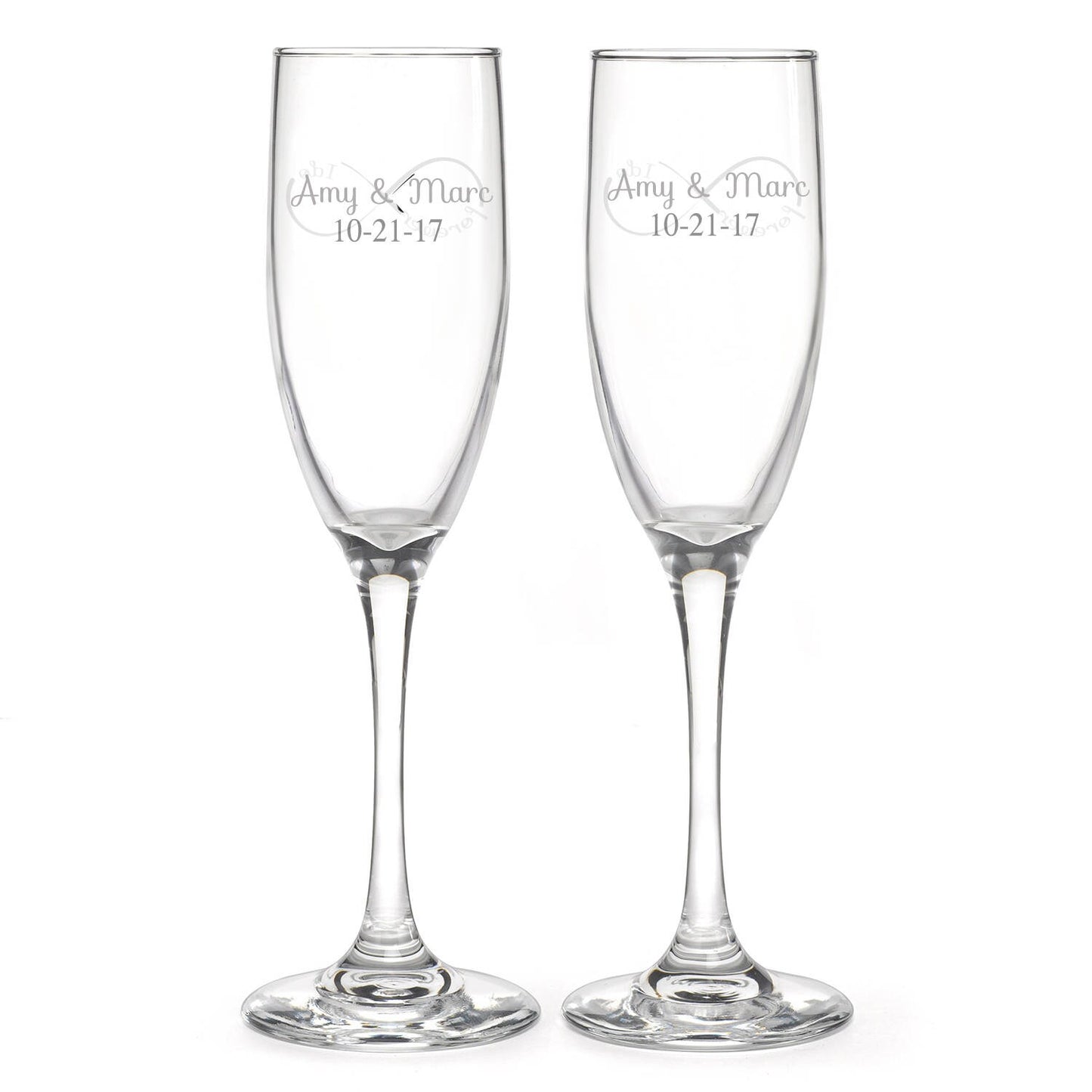 I Do | Infinity Ring | Champagne Toasting Flute Set