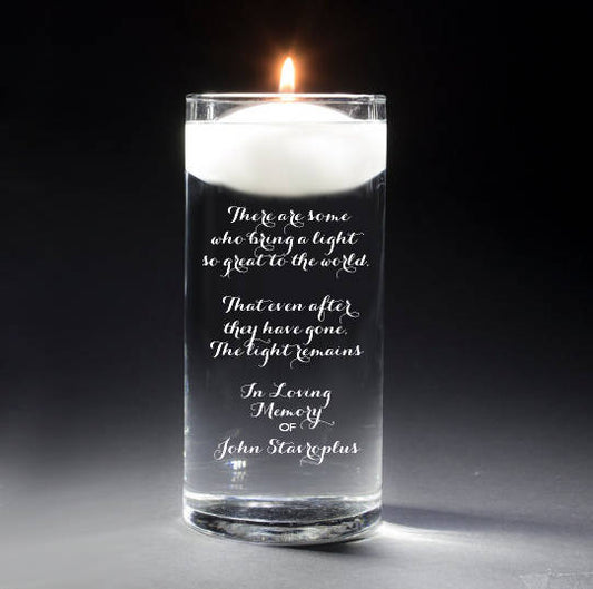 The Light Remains | In Loving Memory Floating Candle Memorial Vase