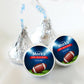 3/4" Personalized Birthday Kiss Stickers | Football