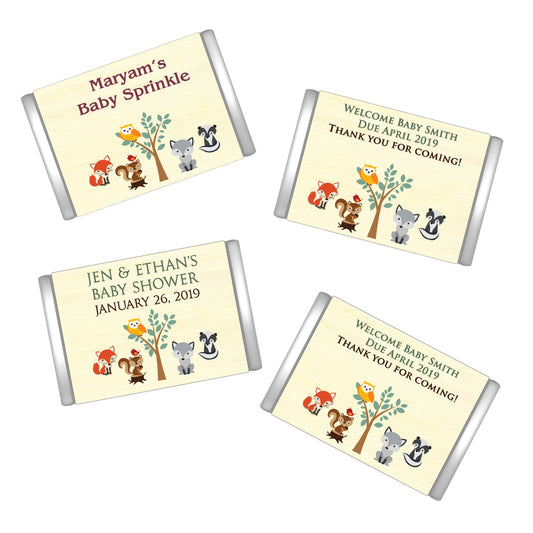 Woodlands Theme Baby Shower | Mini Candy Bar Wrappers