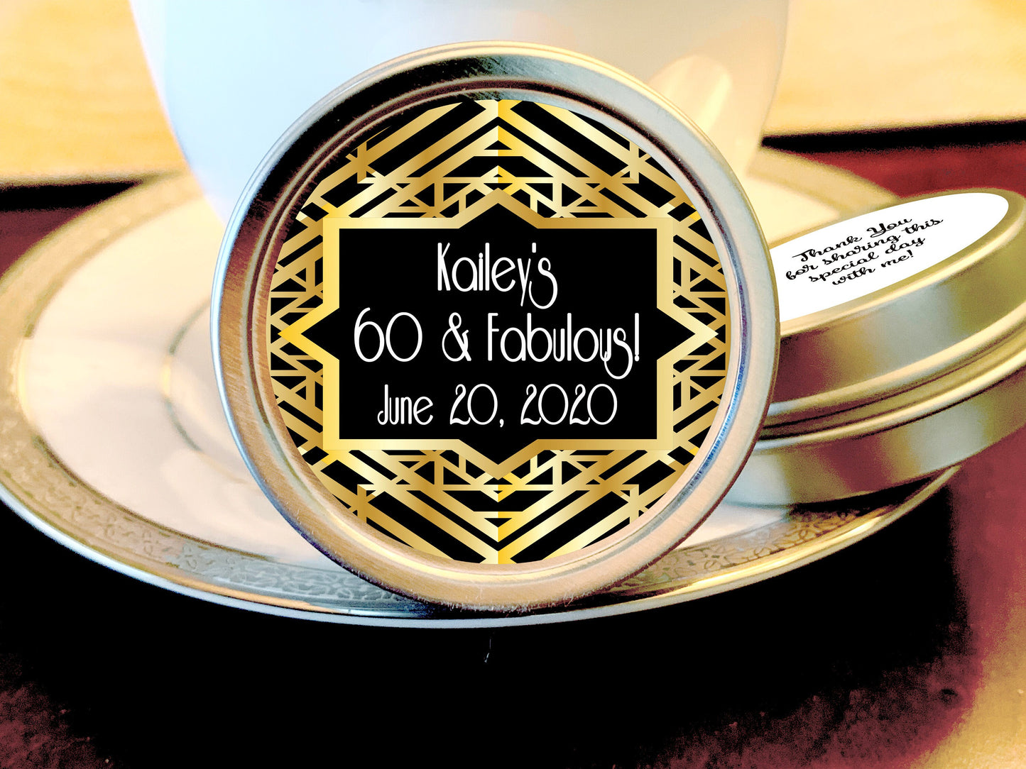 Gatsby Themed Art Deco All Occasions Favor Mint Tins