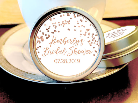 Rose Gold Dots Wedding Favor Mint Tins