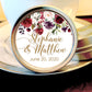 Custom Names Marsala Floral Wedding Favor Mint Tins
