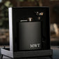 Classic Initials Black Engraved Flask | Gift Set Options Available