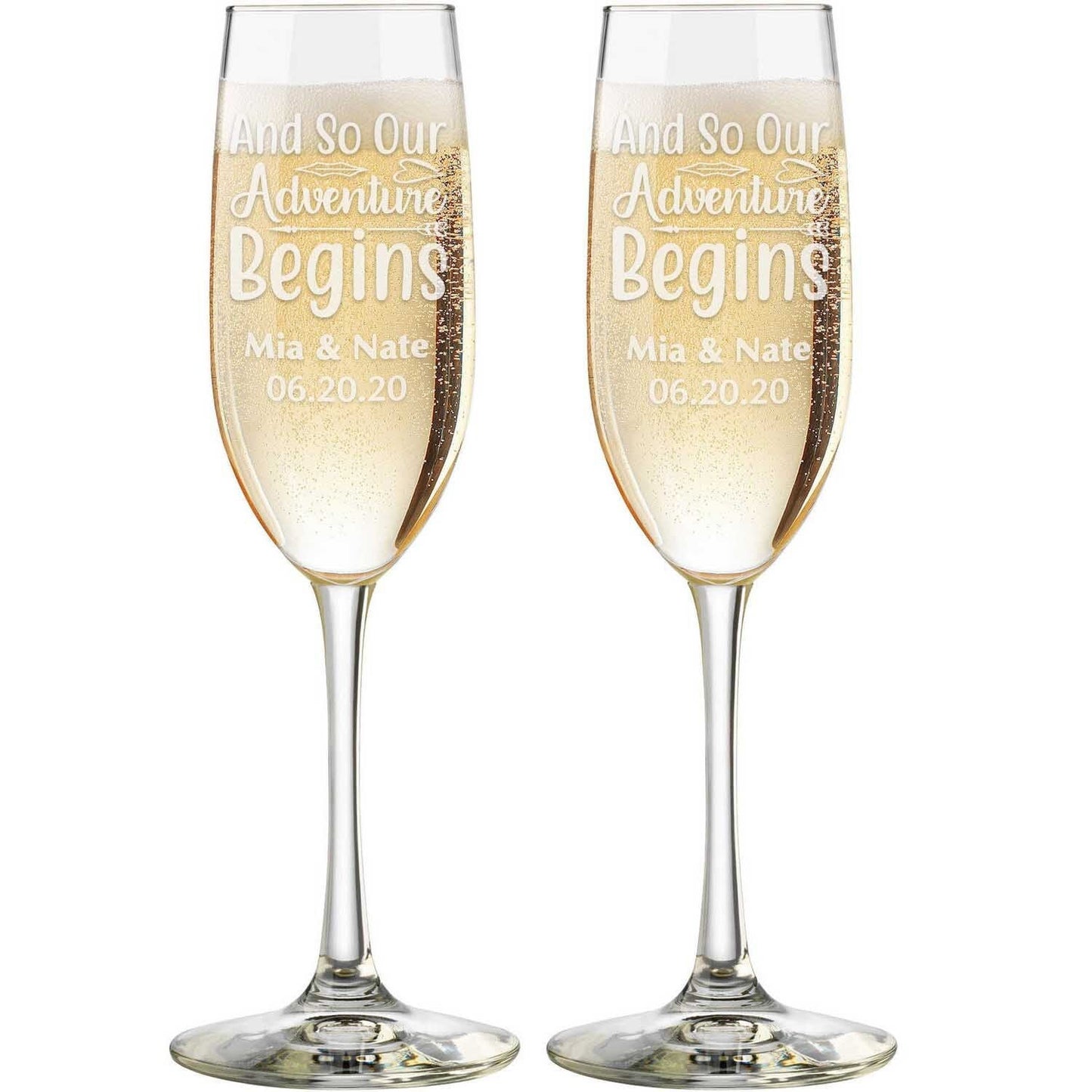 And So Our Adventure Begins | Champagne Toasting Flute Set