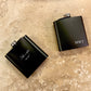 Classic Initials Black Engraved Flask | Gift Set Options Available