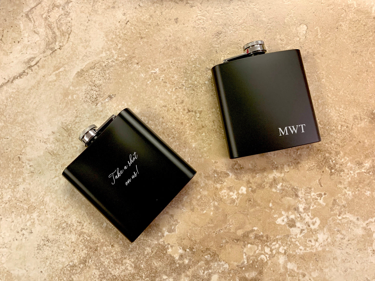 Add custom text to back of flask?