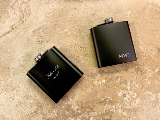 Add custom text to back of flask?