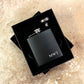 Classic Initials Black Engraved Flask | Gift Set Options Available