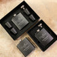 Custom Name Black Engraved Flask | Gift Set Options Available
