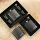 Classic Initials Black Engraved Flask | Gift Set Options Available