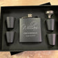 Custom Name Black Engraved Flask | Gift Set Options Available