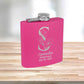 Custom Color Matte Flask | Floral Initial