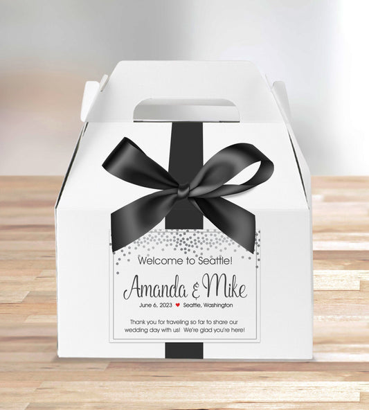 Elegant Dots | Silver or Gold | Welcome Box Labels
