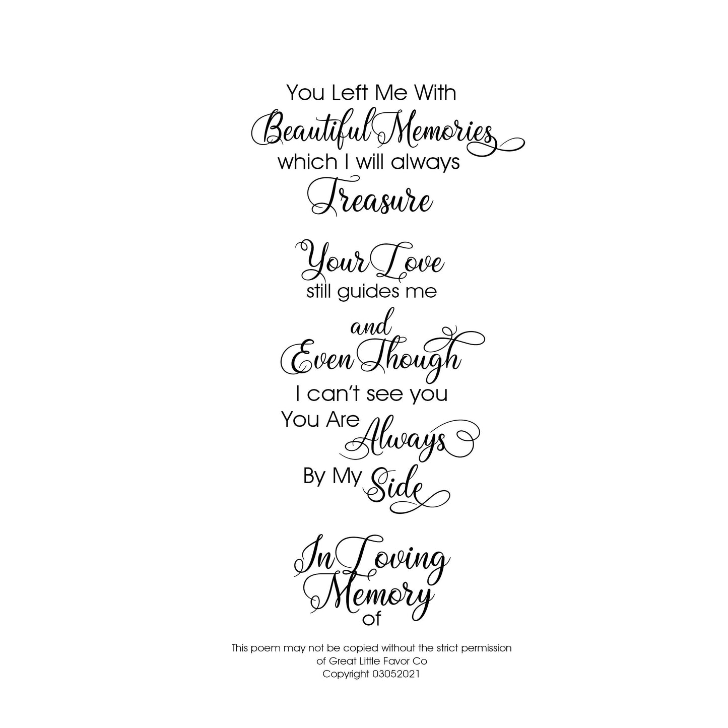 Your Love Still Guides Me | In Loving Memory Floating Candle Memorial Vase