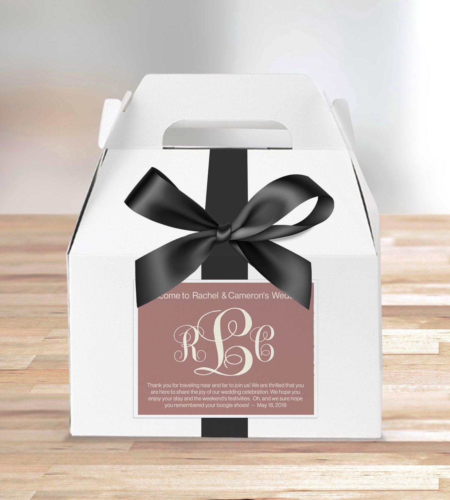 Personalized Interlocking Monogram | Wedding Welcome Box Labels