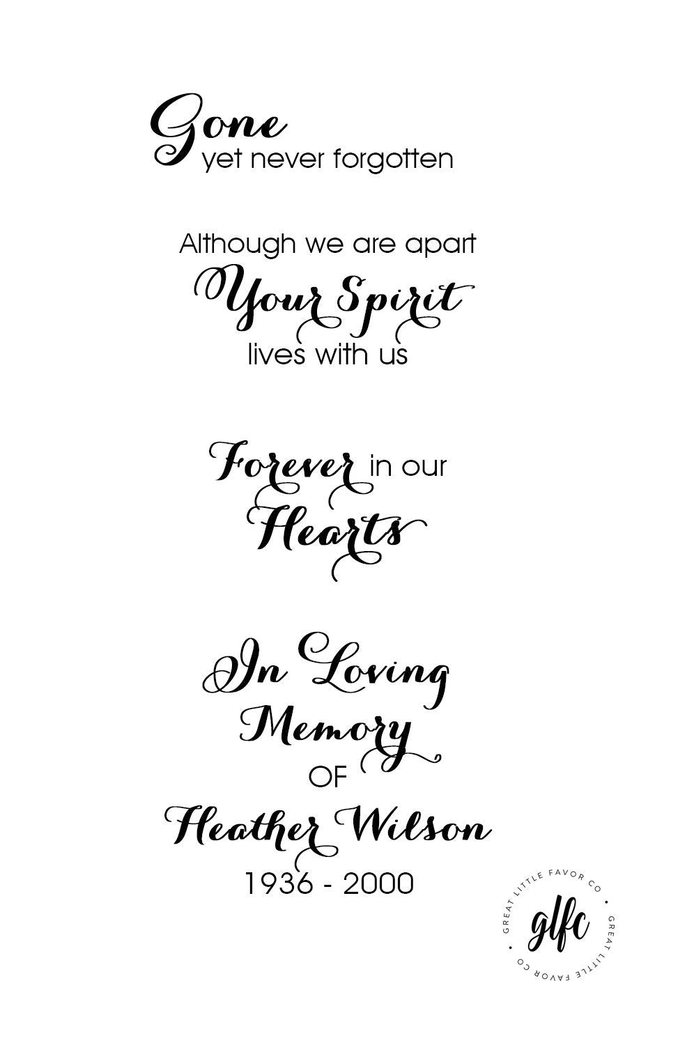 Gone, Never Forgotten | In Loving Memory Floating Candle Memorial Vase