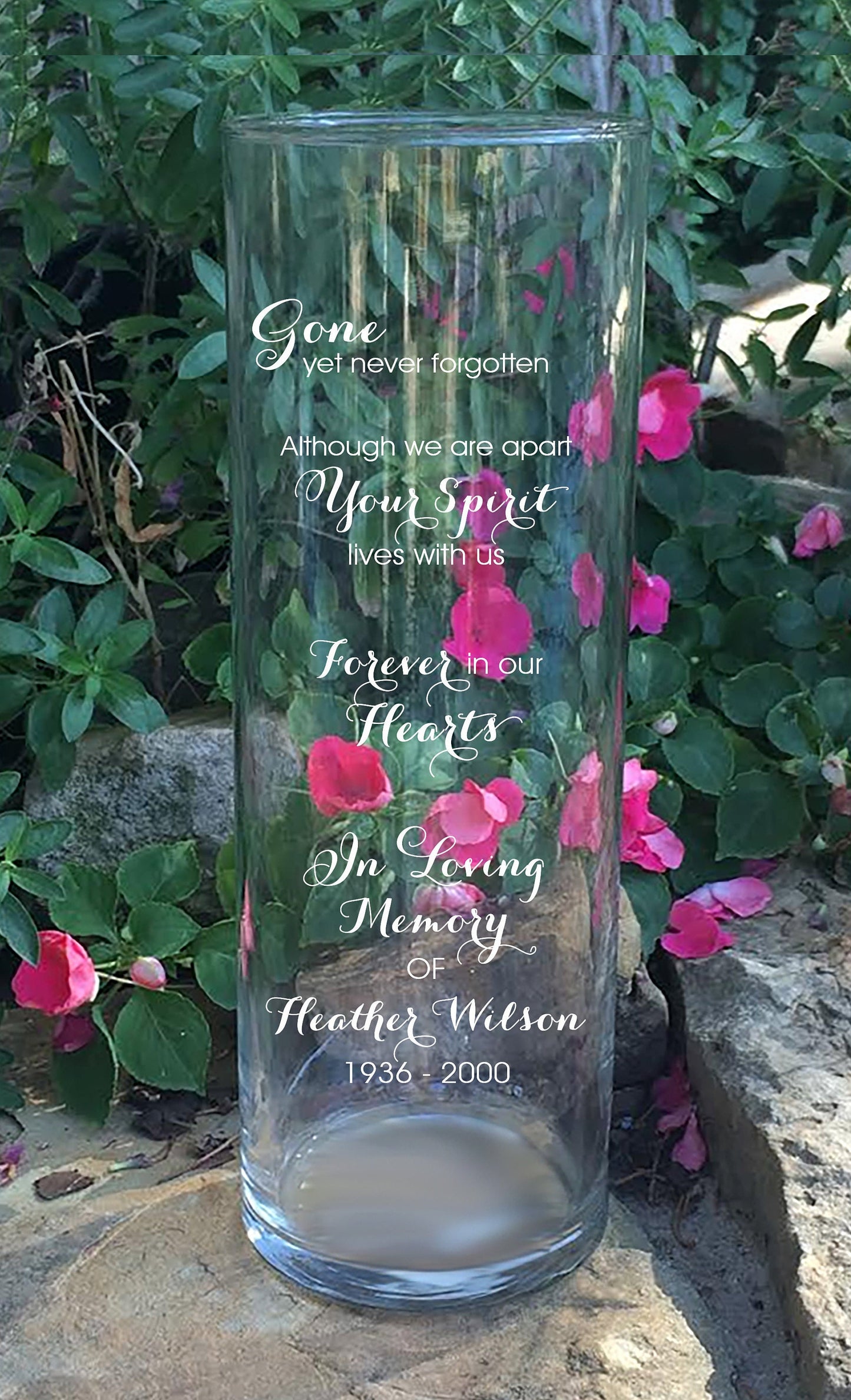 Gone, Never Forgotten | In Loving Memory Floating Candle Memorial Vase