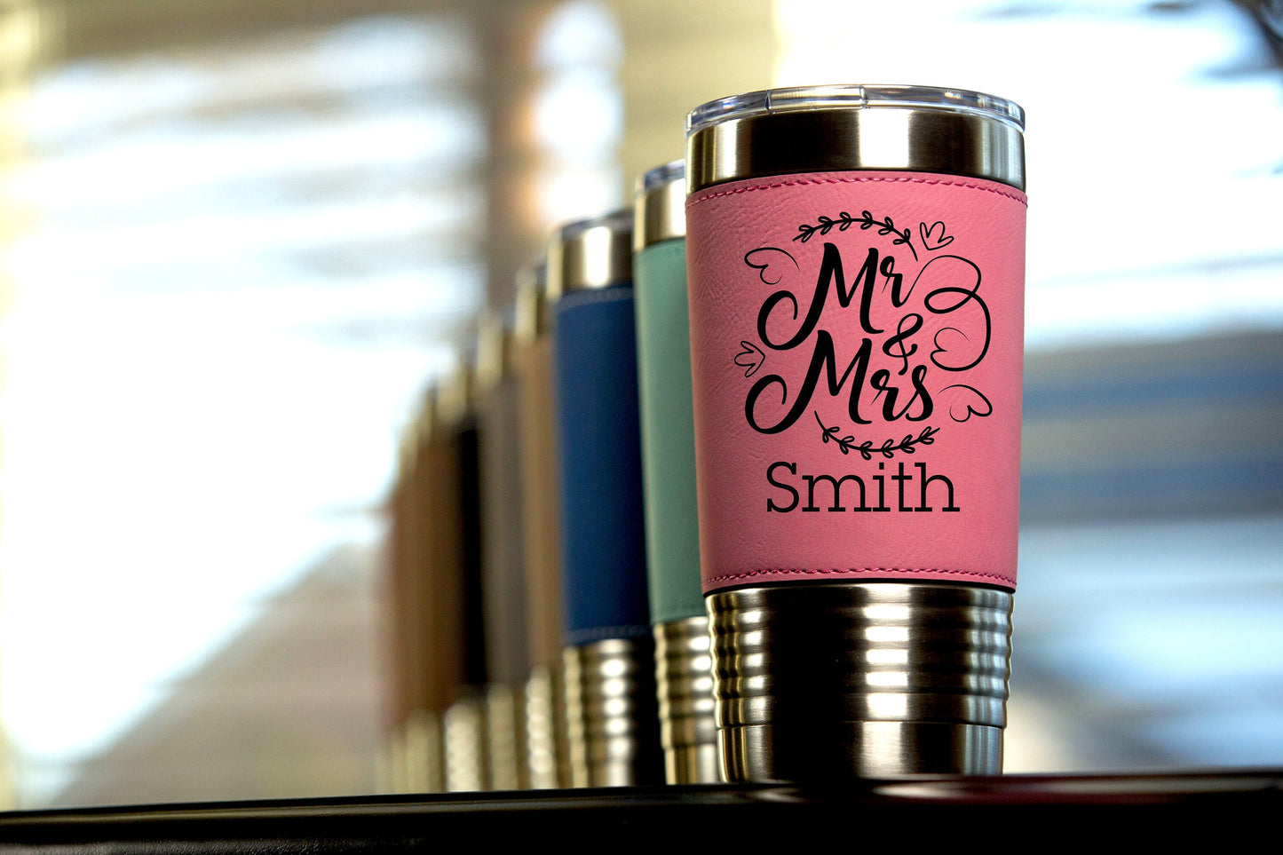 Mr. and Mrs. | Polar Camel Vegan Leather Travel Tumbler
