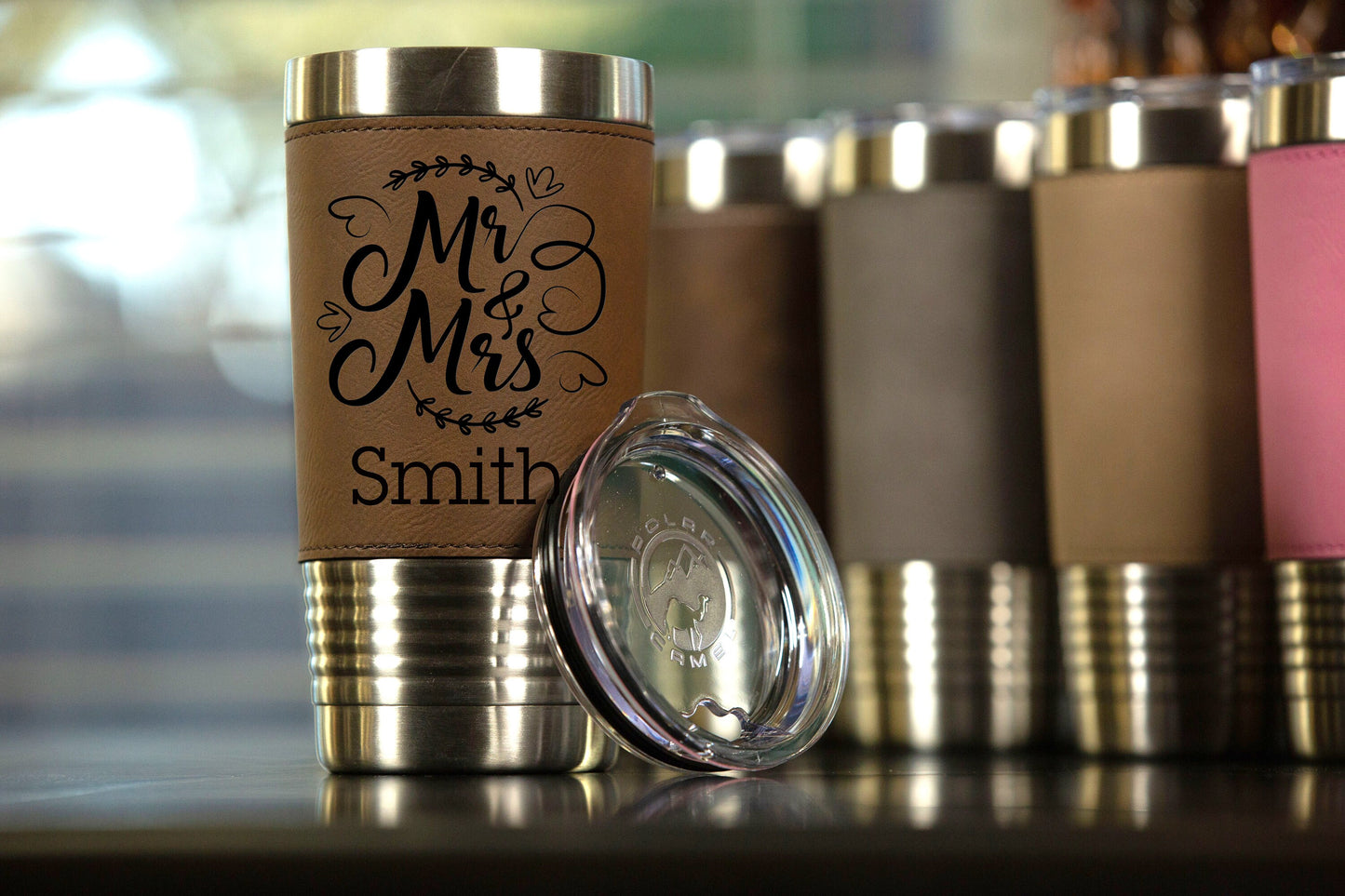 Mr. and Mrs. | Polar Camel Vegan Leather Travel Tumbler